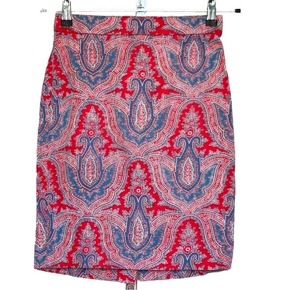 J. Crew Paisley Print Zip Up Pencil Skirt
Size 00